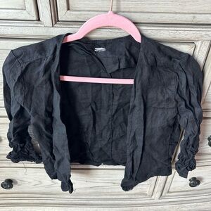 linen black shrug- thrifted in ITALY